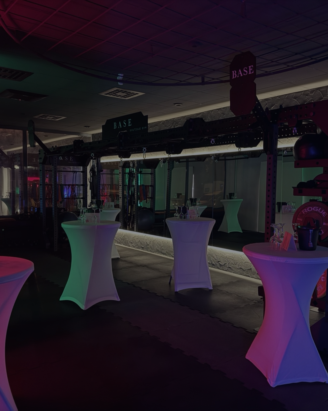 Real AO Event Solutions lighting setup before guests arrive